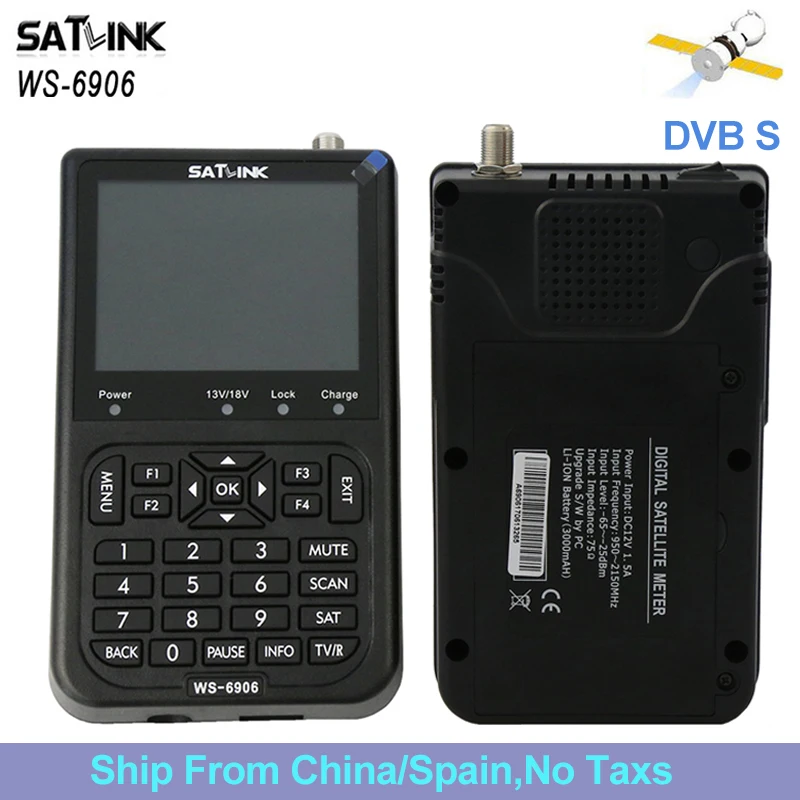 Оригинальный satelite finder WS 6906 3 5 дюймов ЖК дисплей экран DVB S цифровой ресивер fta
