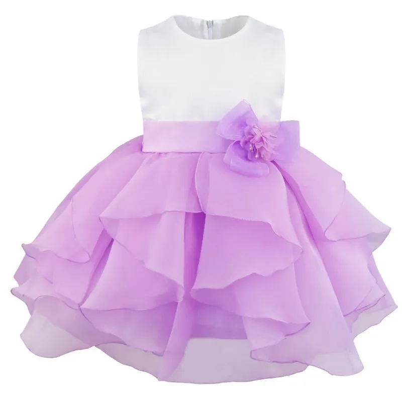 

Babys Dress Sleeveless Tutu Dress Organza Flower Girl Dress Infant Toddlers Baptism Christening Gown Wedding Party Kids Vestidos