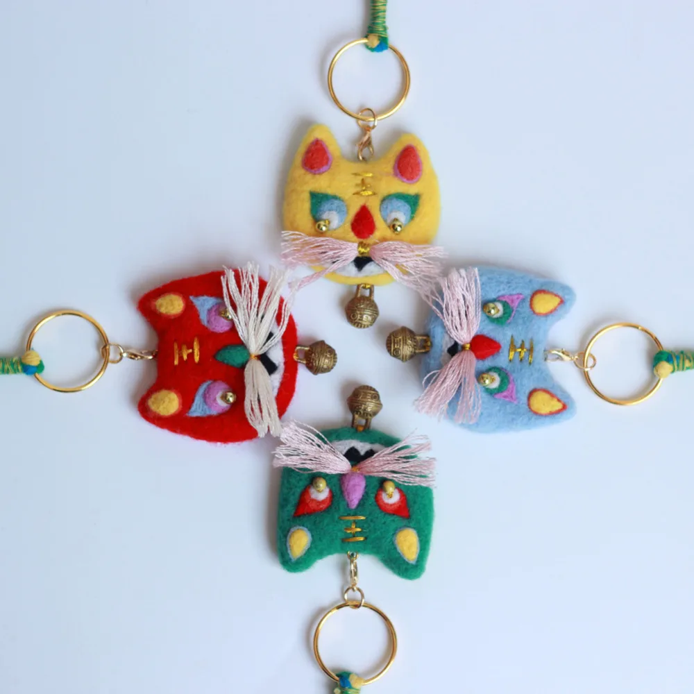 Feltsky 4 упаковка Тигры животные иглы комплекты валяния орнамент для телефона ключа