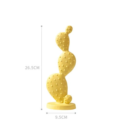 Cactus Yellow VILEAD 19 см 26,5 см керамический ананас, кактус фигурки креативные декоративные растения скандинавские ананы ремесла украшения дома аксессуары - Цвет: Cactus Yellow
