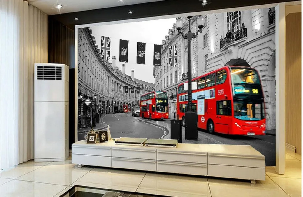 Современные 3d обои для гостиной фрески красный Лондонский автобус нетканые