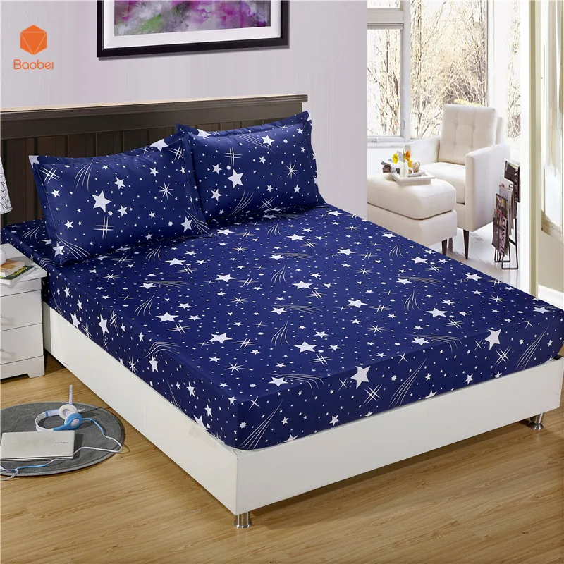 1 шт. простыня для матраса Deep25cm с принтом звезды синего цвета постельное белье