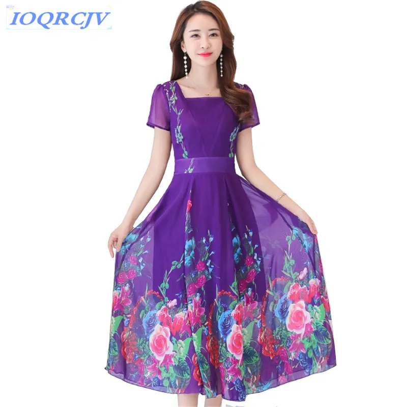 2018 богемное женское Летнее шелковое платье модное пляжное с принтом для отпуска