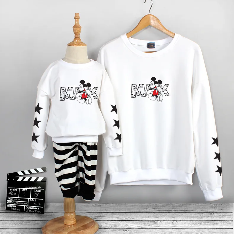 Свитер для девочек одежда мамы и дочки Осенние Семейные одинаковые