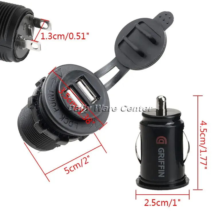 Новинка универсальное питание для мотоцикла 12 24 В два USB порта зарядное