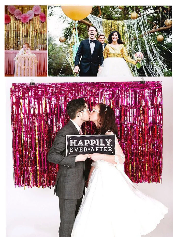 Декорации для вечеринок 1*2 м металлическая фольга дверь занавеска вечеринки