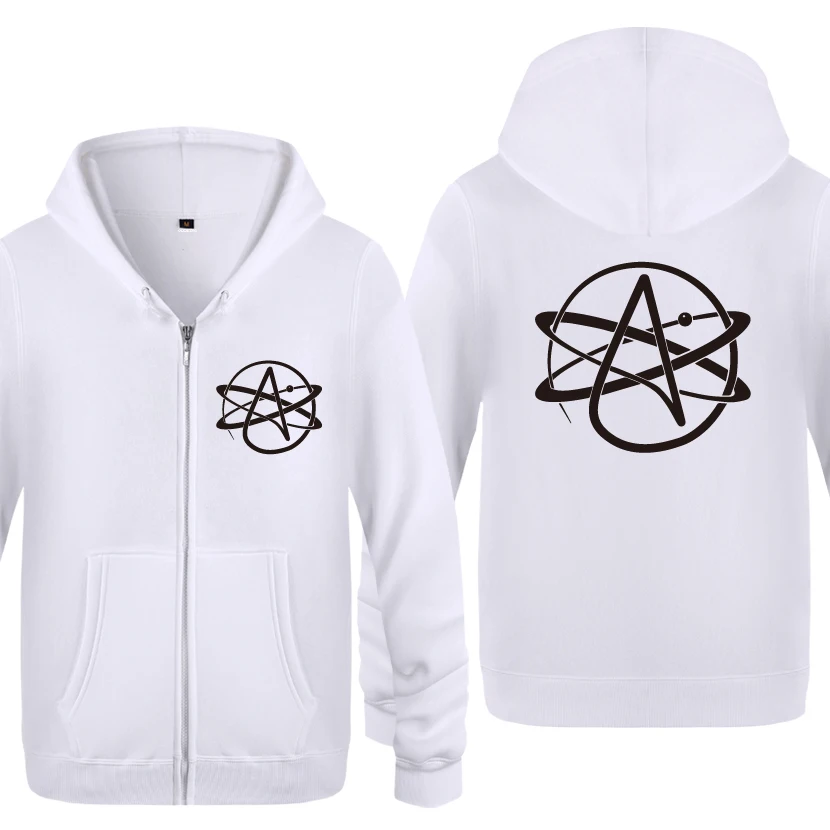 Atheist Symbol FSM Pastafarian Religion Novelty Hoodies Men Men's Fleece Zipper Cardigans Hooded Sweatshirts