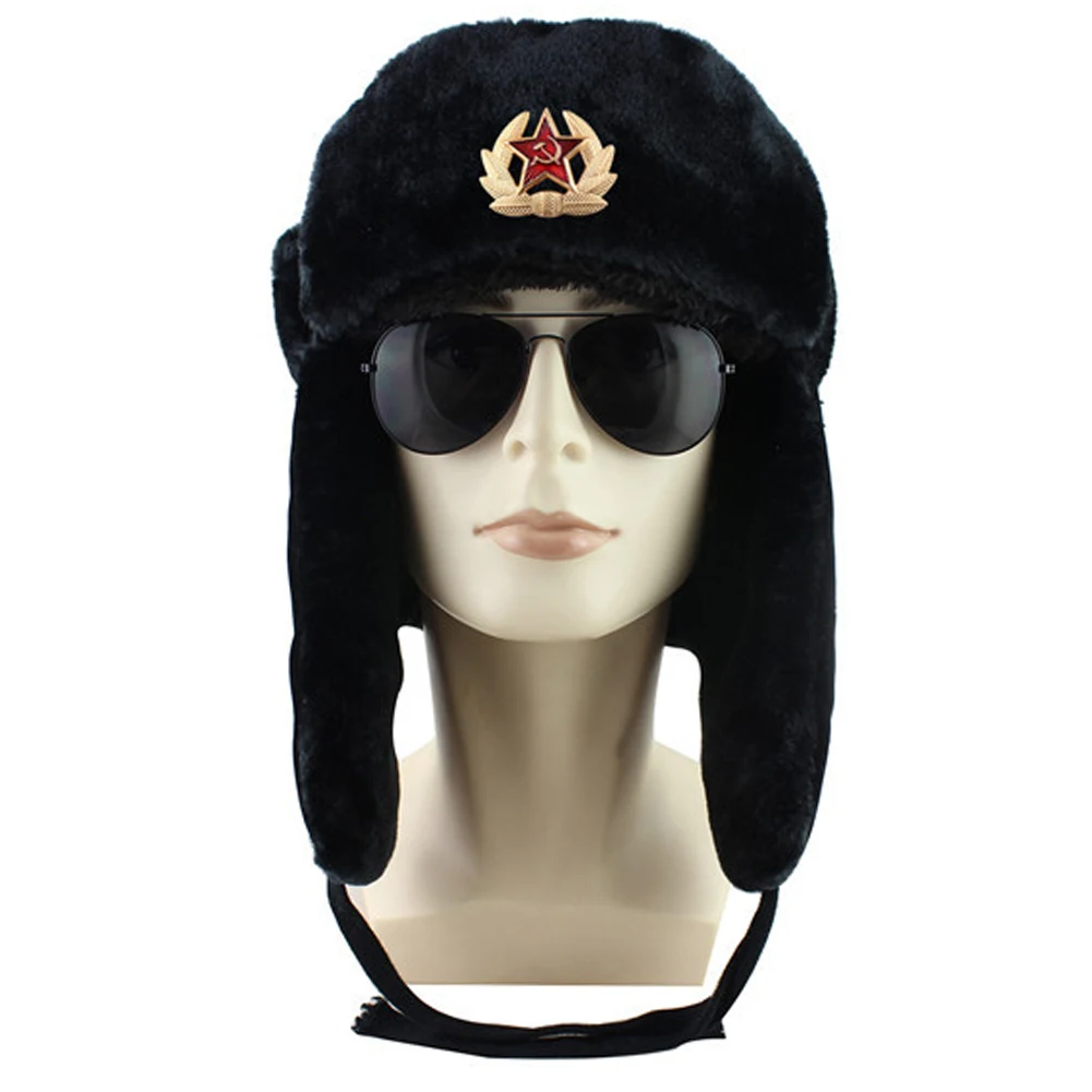 Мужские и женские Винтаж России Earflap советский значок трапециевидной формы пеший