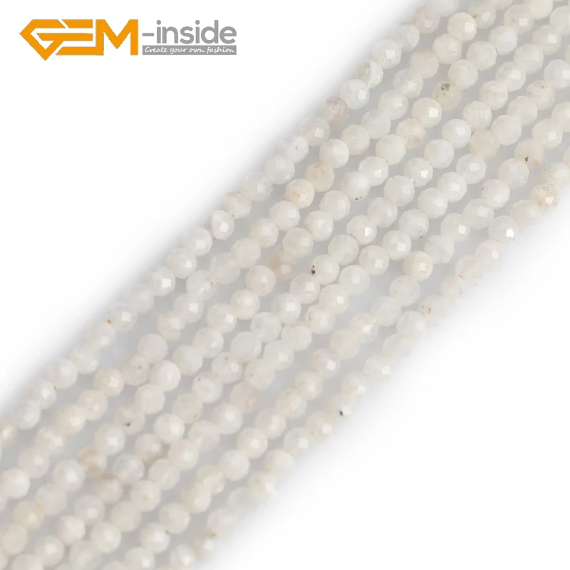 

AAA Natural Faceted Round Rondelle Spacer 3mm 4mm 2x3mm Moonstone Stone Beads For Jewelry Making Strand 15'' DIY