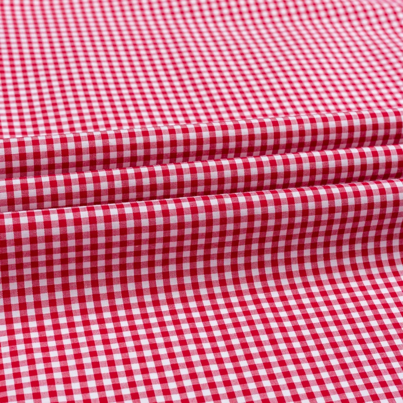 Men's Standard-Fit Long-Sleeve Micro-Check Shirts | Patch Pocket | Thin Soft 100% Cotton | White/Red Lines Checked Plaid Casual Shirt image 6