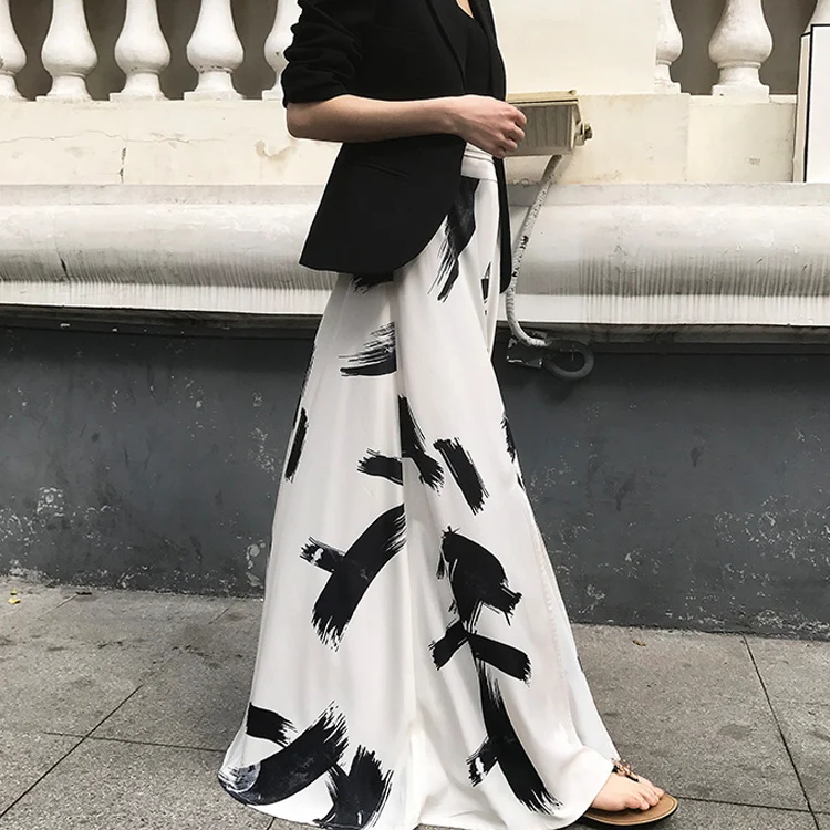 Женская длинная юбка из полиэстера летняя с принтом большие размеры Faldas Mujer Moda 2019