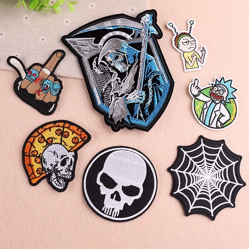 PGY одежда Панк Знак смерти ветер ткань наклейки Фараон череп DIY Вязание Вышивка стежка ремонт куртка украшение пальто