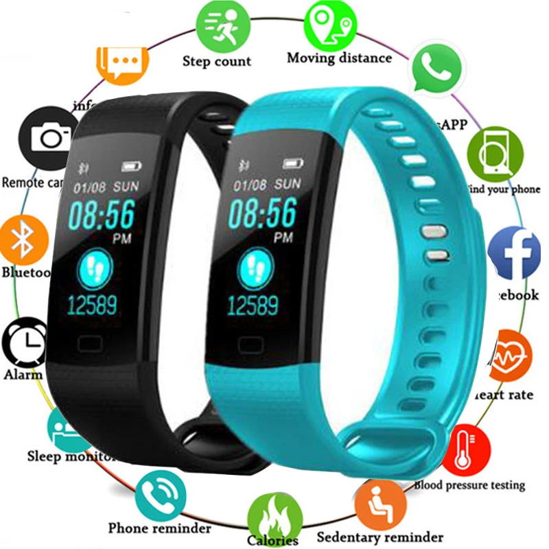 Новый смарт браслет Y5 пульсометр фитнес трекер против Xiaomi mi Band 3 VS honor band 4|Мужские