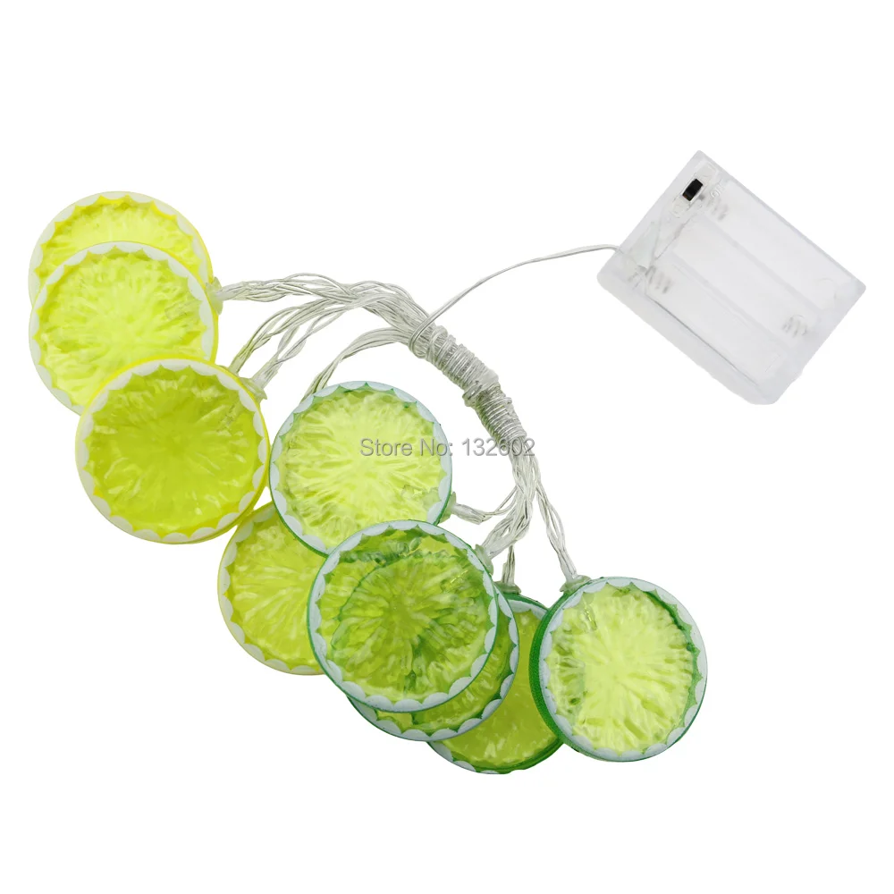 Батарея 2 м 10LED Lemon Shaped LED String Lights праздничная Вечеринка бар клуб Ресторан