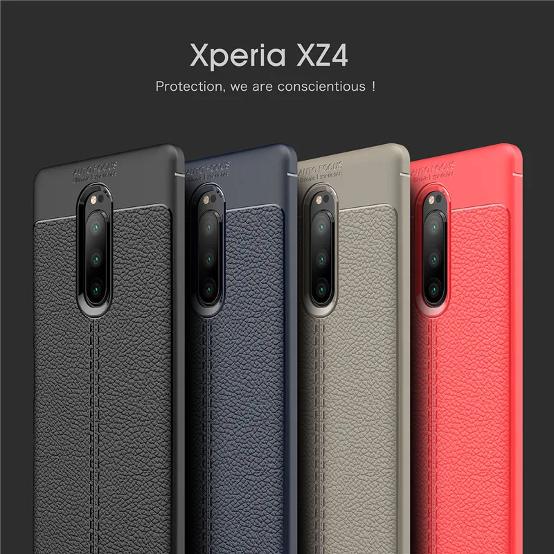 For Sony Xperia XZ4 Case Carbon Fiber TPU Silicone leather Soft Full Back Cover shockproof |
