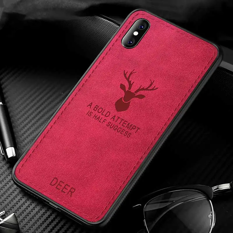 Красный Keajor чехол для телефона для Iphone 7 8 6 6s Plus чехол Классический тканевый бампер мягкая силиконовая рамка задняя крышка для Iphone X Xs чехол для MAX XR - Цвет: Красный