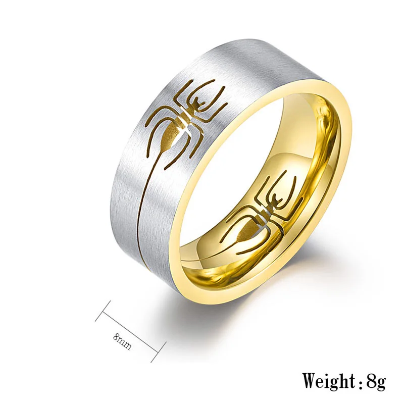 Кольцо мужское из нержавеющей стали золотистое черное серебристое - купить по