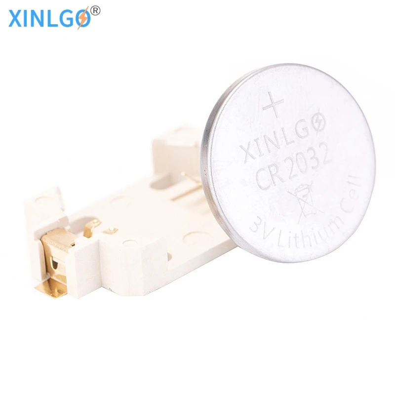 10 шт. белый Корпус CR2032 CR2025 SMD Кнопка сотового телефона гнездо аккумулятора