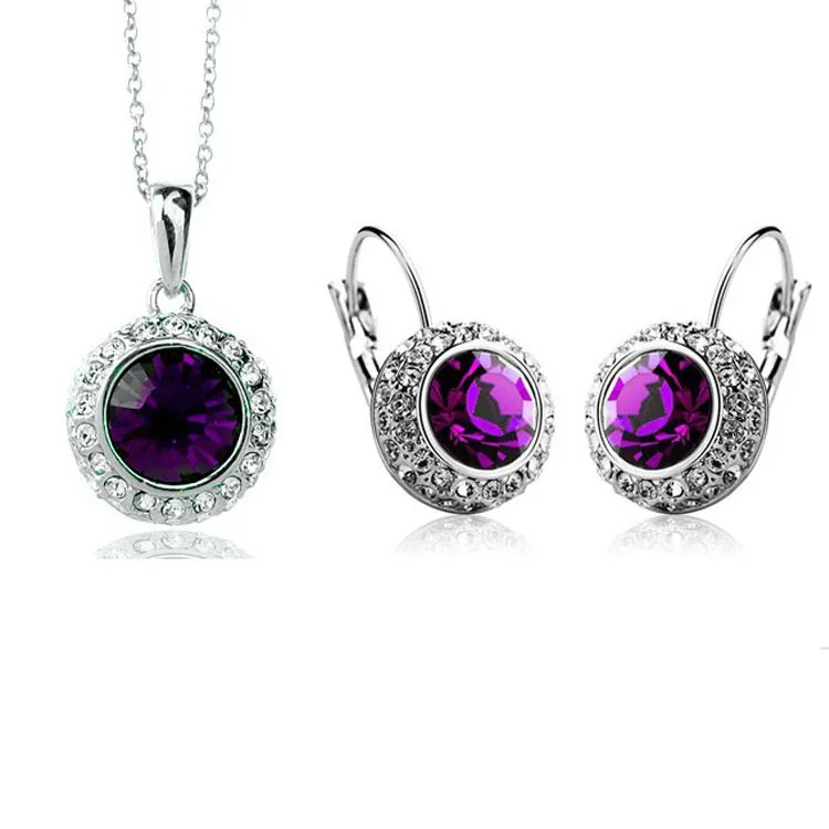 Комплект из колье и серёг с кристаллами|wedding jewelry sets|jewellery setcrystal wedding set |