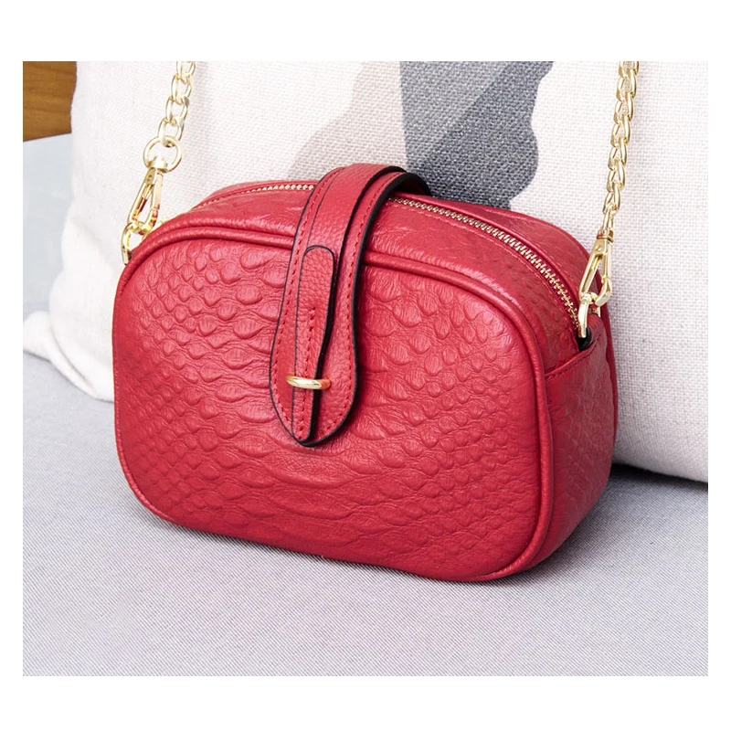 Женская сумка-мессенджер WOONAM из натуральной кожи аллигатора и крокодила с