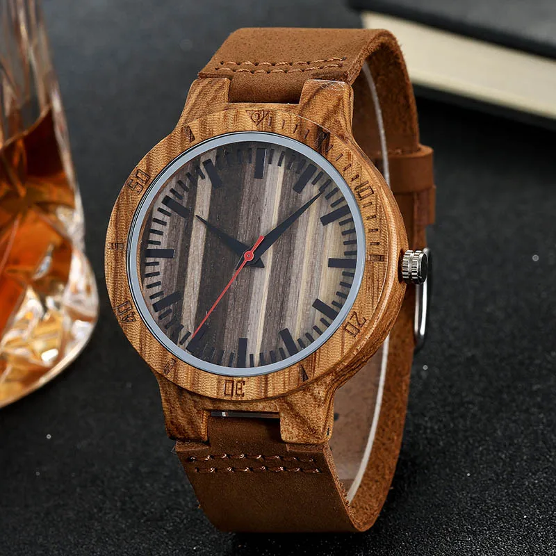 Лидер продаж деревянные наручные часы мужские и женские кварцевые коричневые