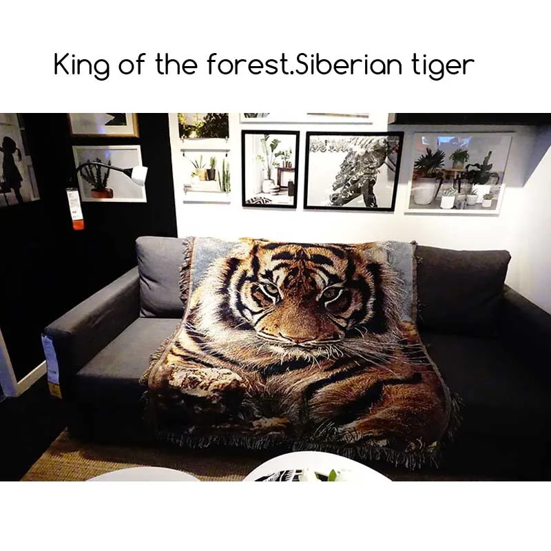 King of The Forest Сибирский гобелен с изображением тигра хлопчатобумажная нить ковер