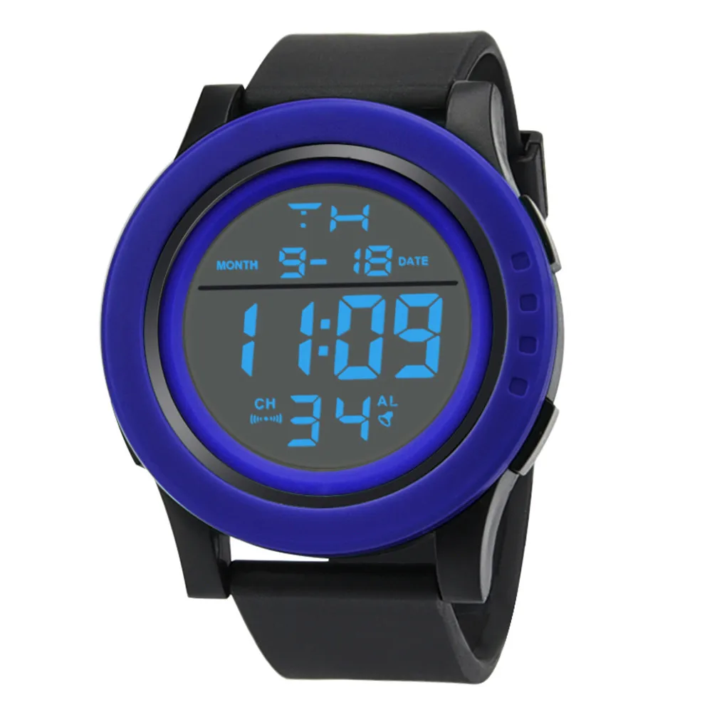 Модные Мужские светодиодные водонепроницаемые цифровые кварцевые Военные
