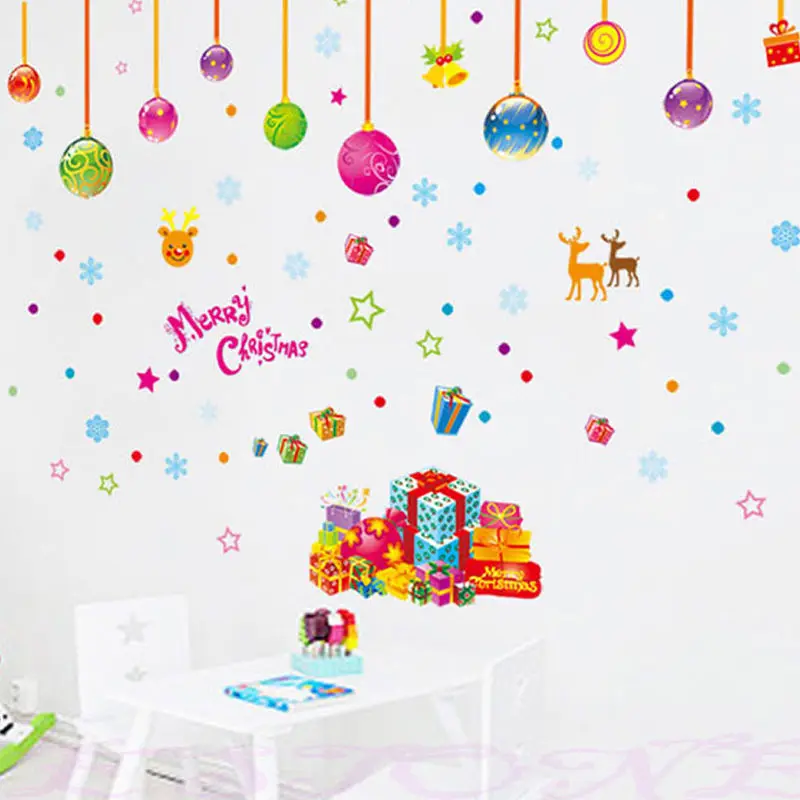 Рождество Wal наклейка счастливый снеговик олень Снежинка Наклейки на стены с