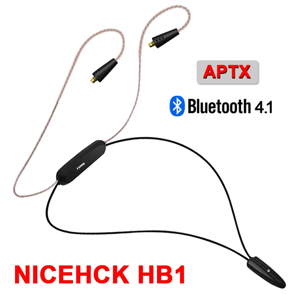 HB1 MMCX Connector TRN/NICEHCK HB1 беспроводной Bluetooth кабель HIFI наушники MMCX/2Pin/IE80 разъем Поддержка APTX для TRN V80/IM1 AS10 NICEHCK EBX M6 - Цвет: HB1 MMCX Connector