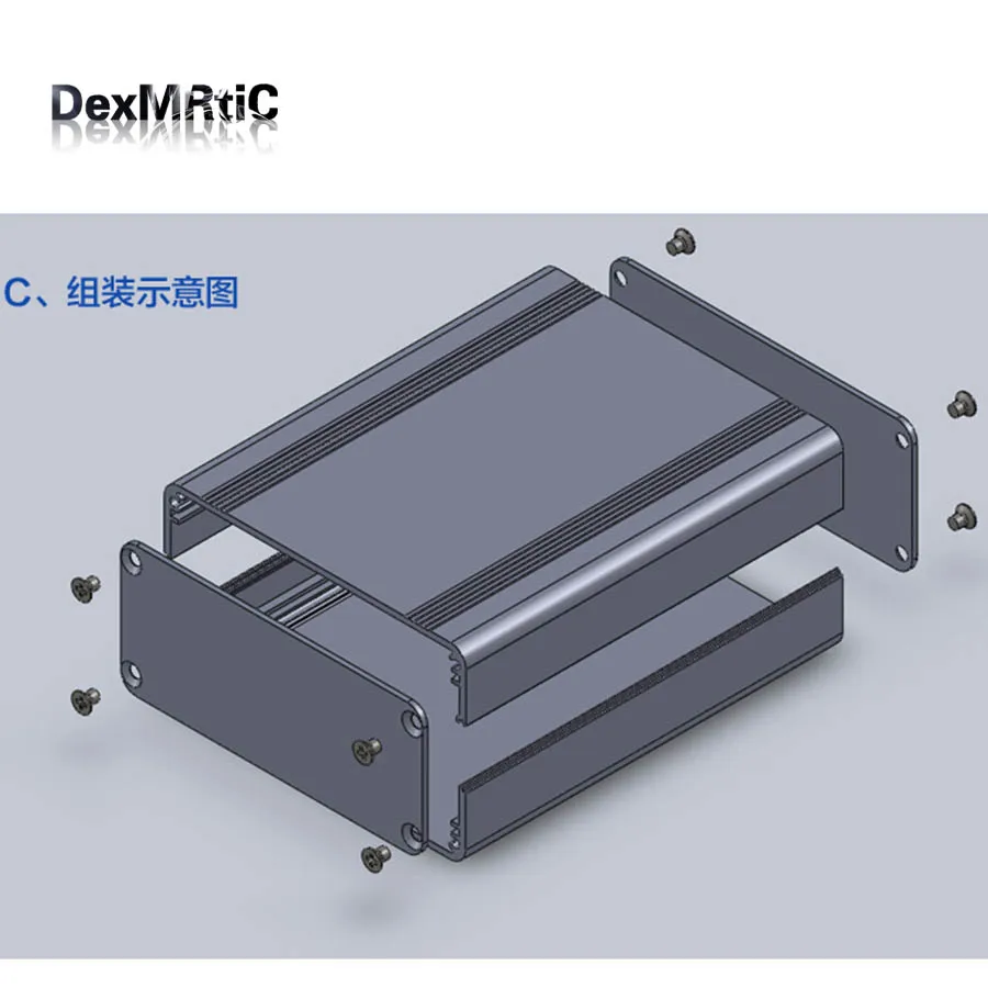 Алюминиевый корпус Корпус для электрического проекта PCB shell box 88 (3 46 &quot) X38 (1 49&quot)