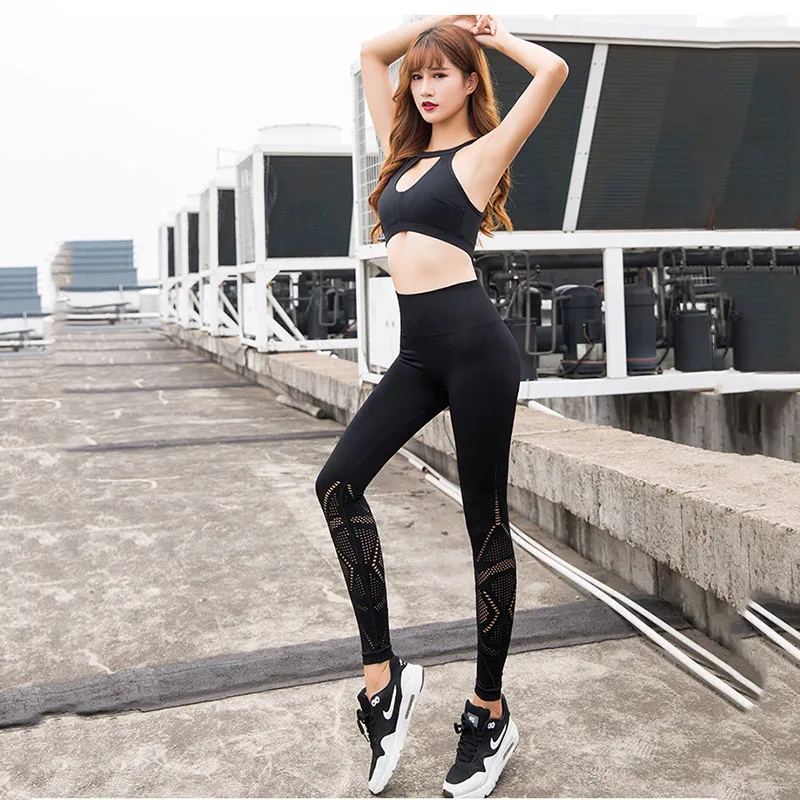 Брюки для йоги и фитнеса спортивный костюм бега леггинсы спортзала комплекты