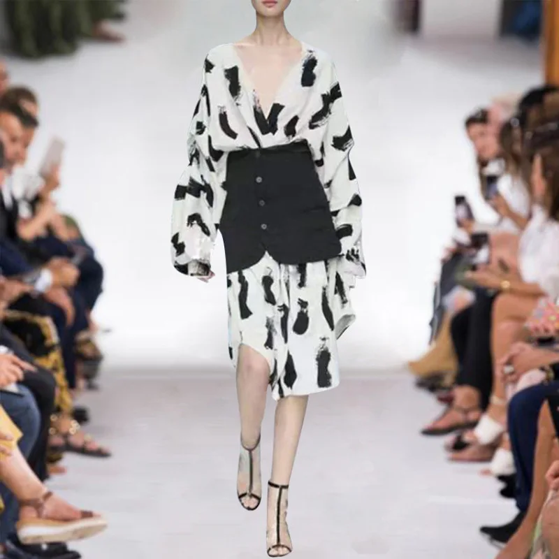 Европейское осеннее платье для подиума женское 2019 высококачественное винтажное