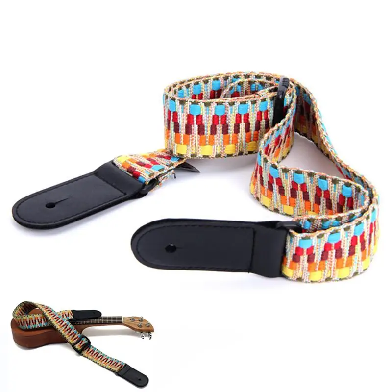 Hootenanny Стиль гитарные ремни ремня ретро плетеный хлопок натуральная кожа с