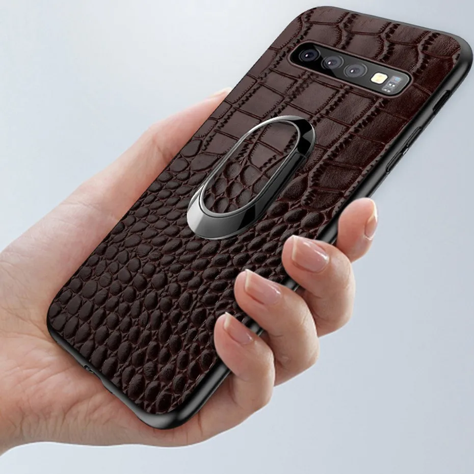 Настоящий Кожаный Чехол для мобильного телефона Samsung Galaxy S10 Plus S10E полная защитная