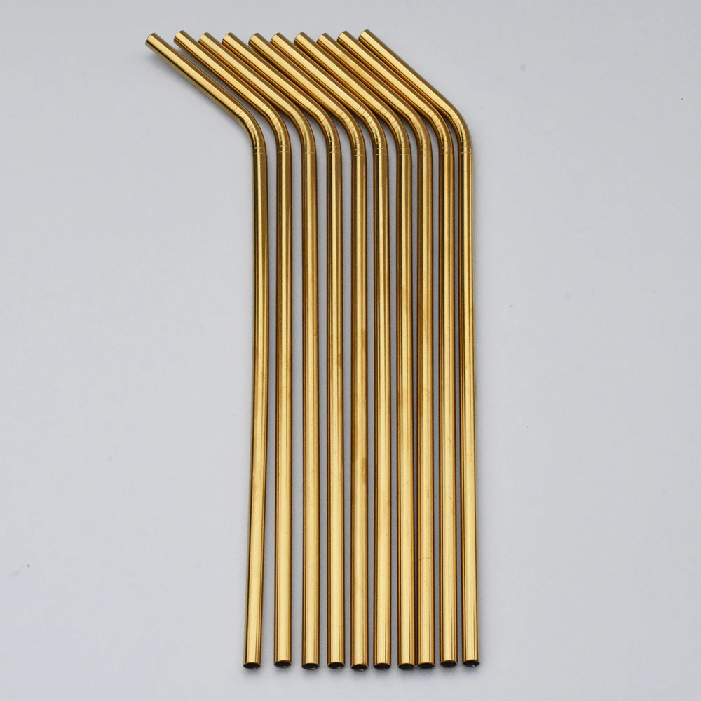 WOWSHINE factory new gold Нержавеющая сталь 304 Питьевая соломка 10 шт./лот посудомоечные