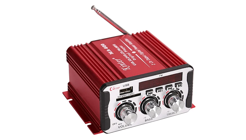 Kinter MA-600 для bluetooth усилитель аудио стерео 2 канала 25 Вт с SD USB регулятор громкости бас мини красный алюминиевый корпус
