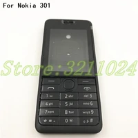 for nokia 301 asha n301 dual card version full complete mobile phone housing cover caseenglish keypad