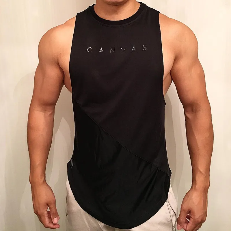 Черный Seven Joe Gyms, Стрингер, одежда для бодибилдинга, майка, мужская майка для фитнеса, майка без рукавов, однотонная хлопковая майка - Цвет: Черный