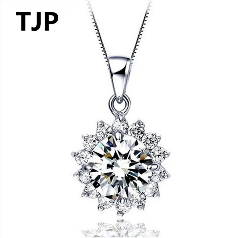 TJP блестящее женское ожерелье с подсолнухами прозрачными кристаллами модное