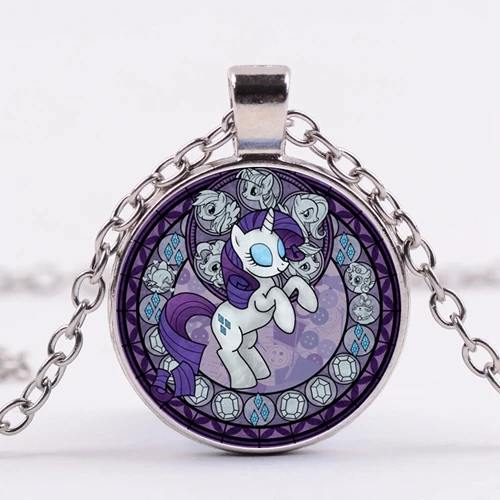 Style 13 SONGDA модное ожерелье с подвеской My Little Horse Baoli Poni Милая Радужная лошадка с мультяшным принтом стеклянный кабошон подарок для маленьких девочек - Окраска металла: Style 13
