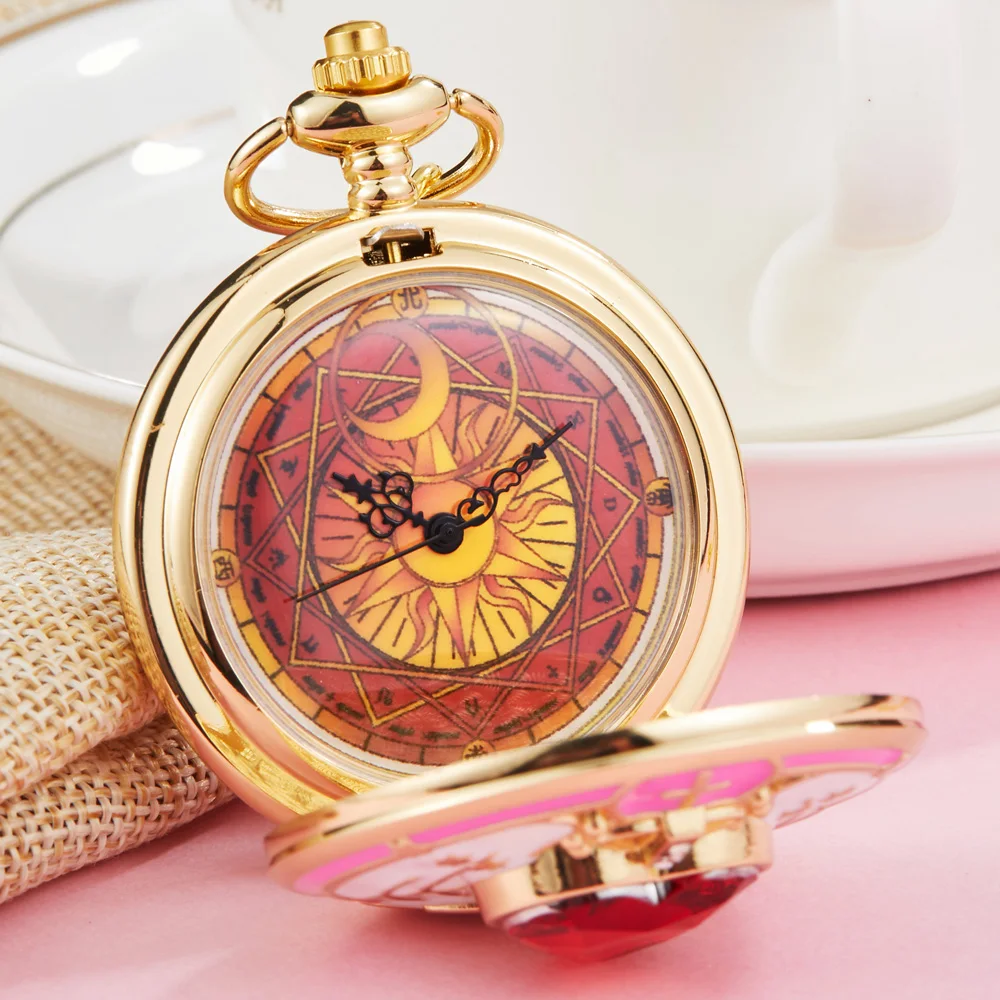 Карманные часы CARDCAPTOR SAKURA женские милые розовые Sakura Magic Array Циферблат Женские