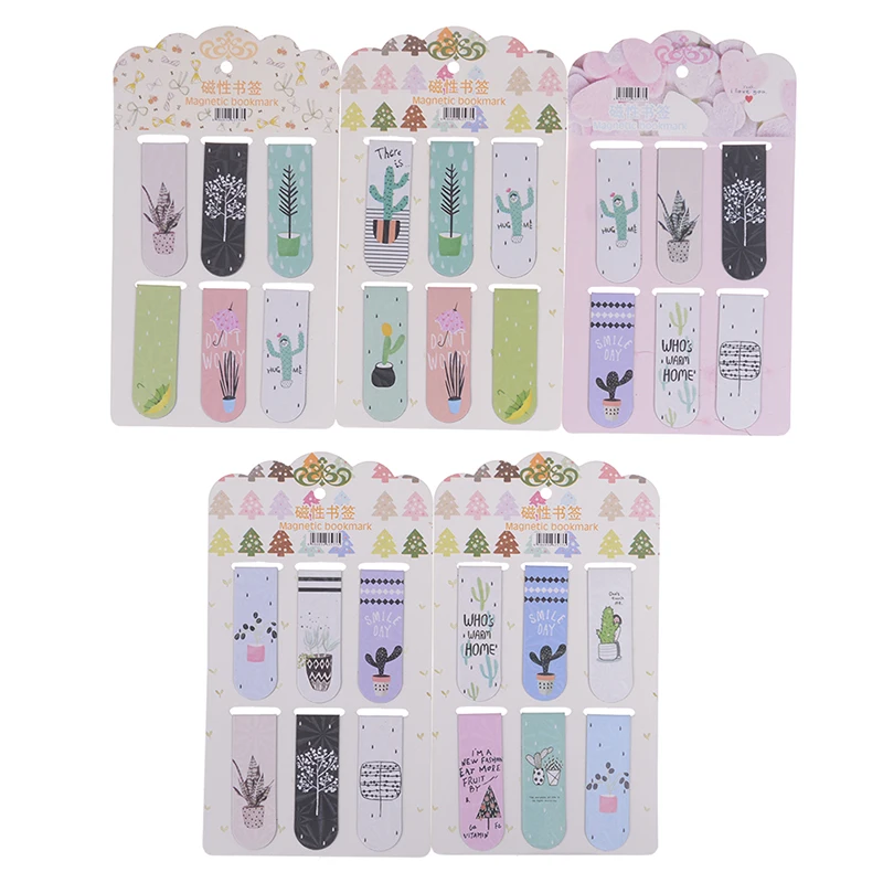 Новинка 6 шт./компл. магнитные закладки с изображением свежих зеленых растений