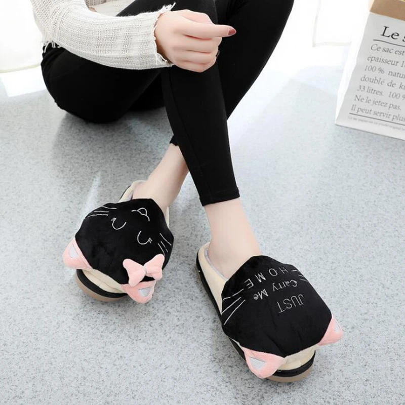 Хлопковые тапочки с изображением мультяшной игрушки бороды кошки женская