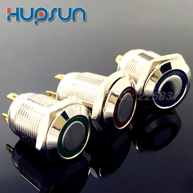 10 шт. 5В 12-вольт 24-вольтовая мини-подсвеченная кнопка пуска 12 мм моментального включения водонепроницаемый светодиодный переключатель