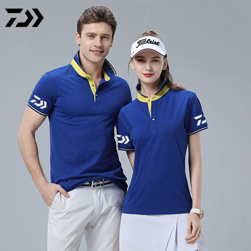 Daiwa Polo футболка для рыбалки, Мужская Лоскутная футболка с отложным воротником и пуговицами, Спортивная быстросохнущая дышащая футболка с защитой от солнца для рыбалки