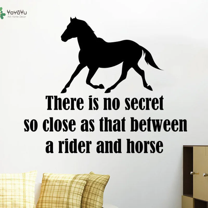 

YOYOYU Wall Decal Horse Muurstickers Home Decor Quotes "There is no secret so close as that between..."Animal wall sticker YO324