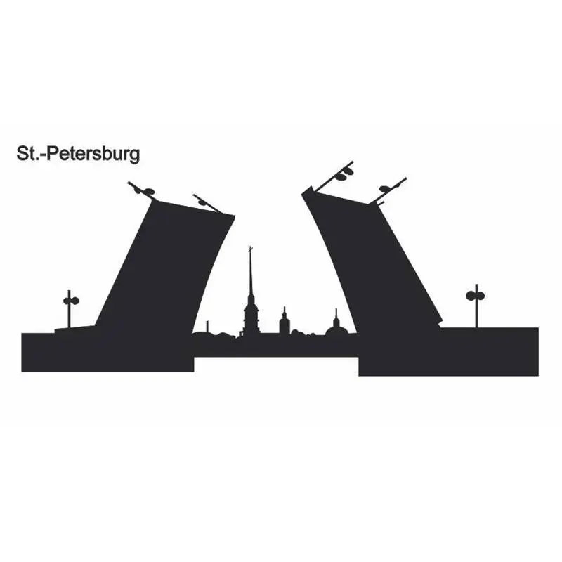 

St PETERSBURG Decal Wall Sticker Vinyl Stickers Decor Mural Art Living Room Home Decoration Landmark Skyline Wall Decal
