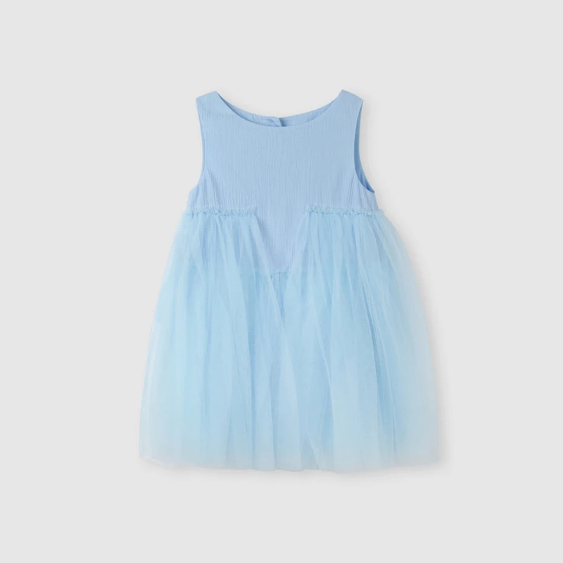 Ice blue Minibalabala/платье на подтяжках для девочек; коллекция года; летнее платье; Новинка; Высококачественная сетчатая детская одежда принцессы; торжественные платья - Цвет: Ice blue
