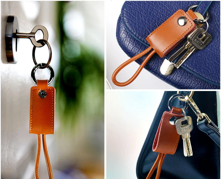 Fashion Portable Key Ring Fine copper USB Micro-USB Charge &amp DATA line Cable for Android devices | Электроника