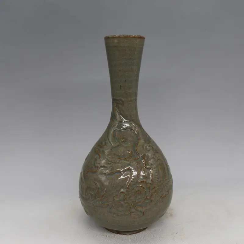 Фарфоровая ваза под старину династии SongDynasty резная бутылка из селадона с